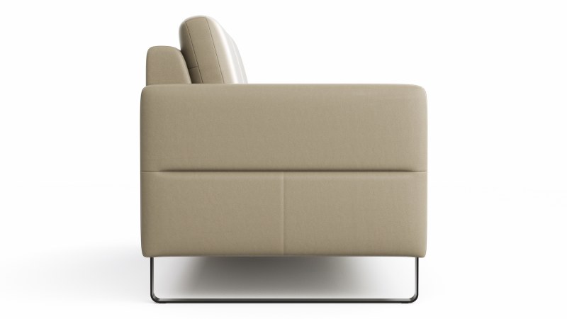 Sofa Arima N - 2-Sitzer inkl. Armlehne klappbar, Leder, Champagner