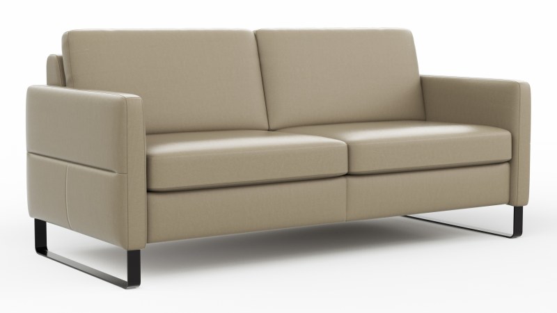 Sofa Arima N - 2,5-Sitzer inkl. Armlehne klappbar, Leder, Champagner