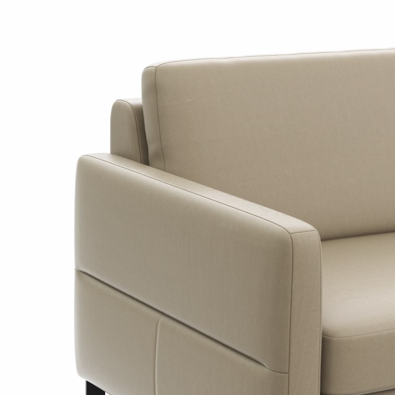 Sofa Arima N - 2,5-Sitzer inkl. Armlehne klappbar, Leder, Champagner