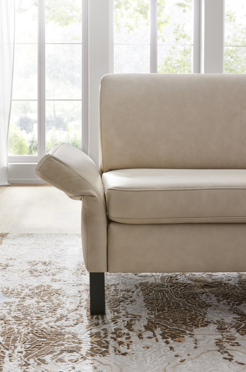 Sofa Arima N - 2,5-Sitzer inkl. Armlehne klappbar, Leder, Champagner