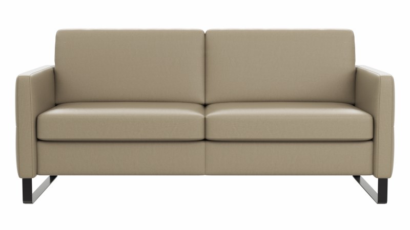Sofa Arima N - 2,5-Sitzer inkl. Armlehne klappbar, Leder, Champagner