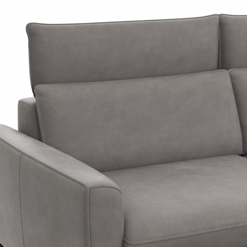 Sofa Avela - 3-Sitzer inkl. Kopfteil verstellbar, Leder, Steingrau