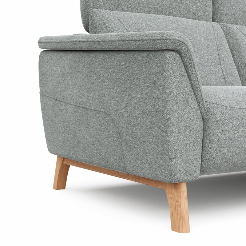 Sofa Nevin - 2,5-Sitzer inkl. Kopfpolsterverstellung, Stoff, Silbergrau
