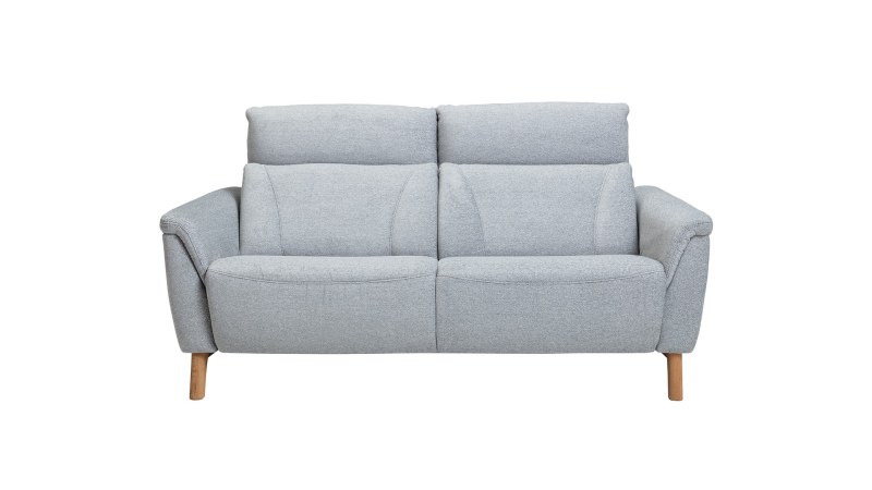 Sofa Nevin - 2,5-Sitzer inkl. Kopfpolsterverstellung, Stoff, Silbergrau