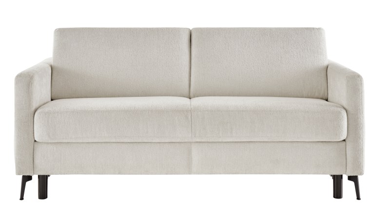 Schlafsofa Laredo - 2,5-Sitzer inkl. Schlaffunktion und Armlehne klappbar, Stoff, Offwhite