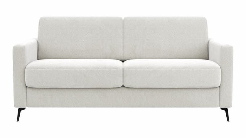 Schlafsofa Laredo - 2,5-Sitzer inkl. Schlaffunktion und Armlehne klappbar, Stoff, Offwhite