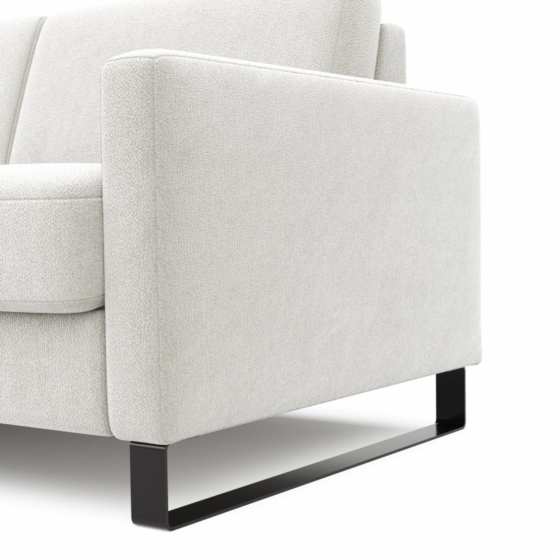 Schlafsofa Laredo - Longchair mit 2-Sitzer rechts inkl. Schlaffunktion mit Bettkasten, Stoff, Graubeige