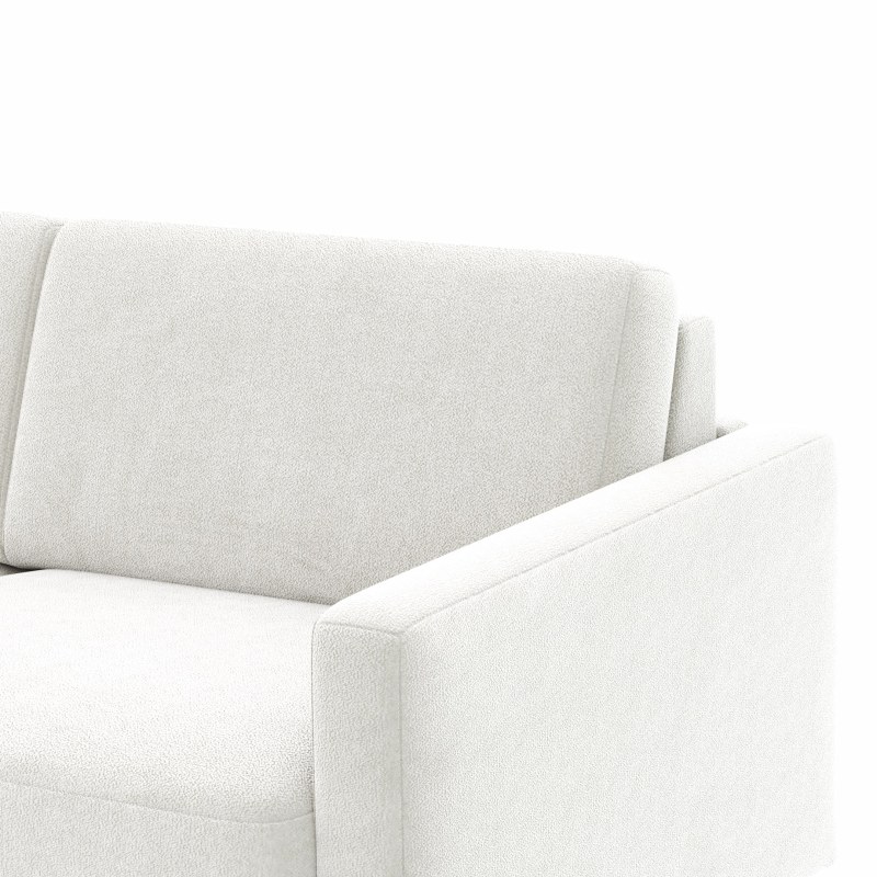 Schlafsofa Laredo - Longchair mit 2-Sitzer rechts inkl. Schlaffunktion mit Bettkasten, Stoff, Graubeige