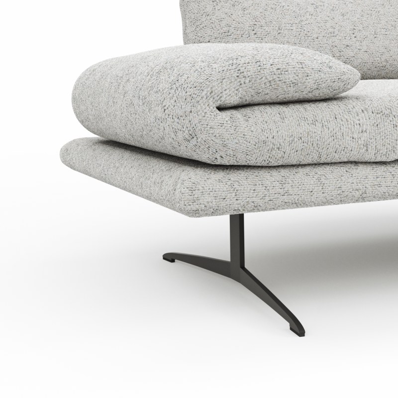 Sofa Lucero 2.0 - 2-Sitzer inkl. Drehsitz, Rollout-Armlehne und Sitztiefe verstellbar, Stoff, Offwhite