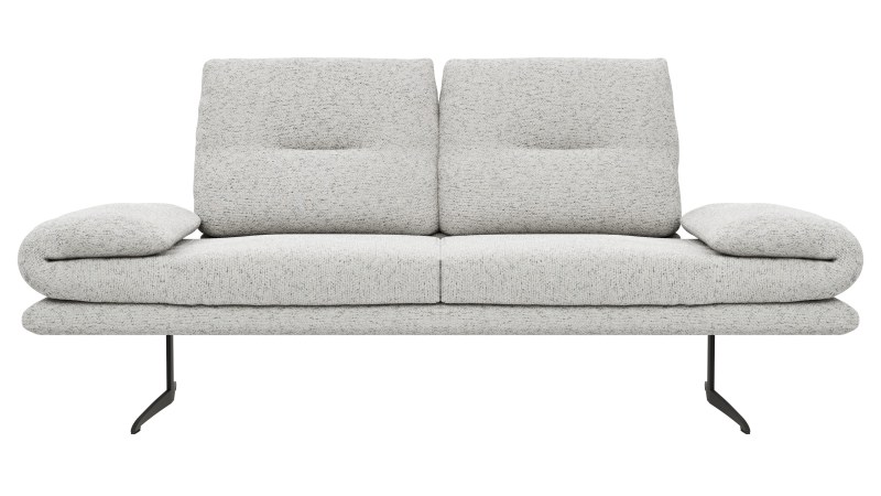 Sofa Lucero 2.0 - 2-Sitzer inkl. Drehsitz, Rollout-Armlehne und Sitztiefe verstellbar, Stoff, Offwhite