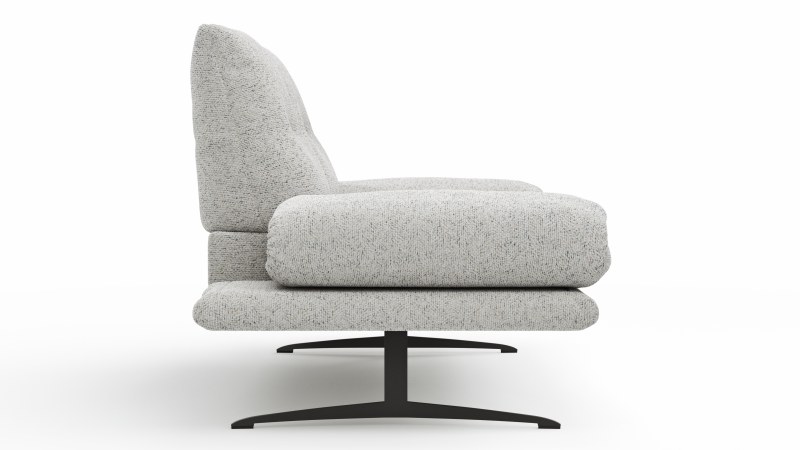 Sofa Lucero 2.0 - 2-Sitzer inkl. Drehsitz, Rollout-Armlehne und Sitztiefe verstellbar, Stoff, Offwhite