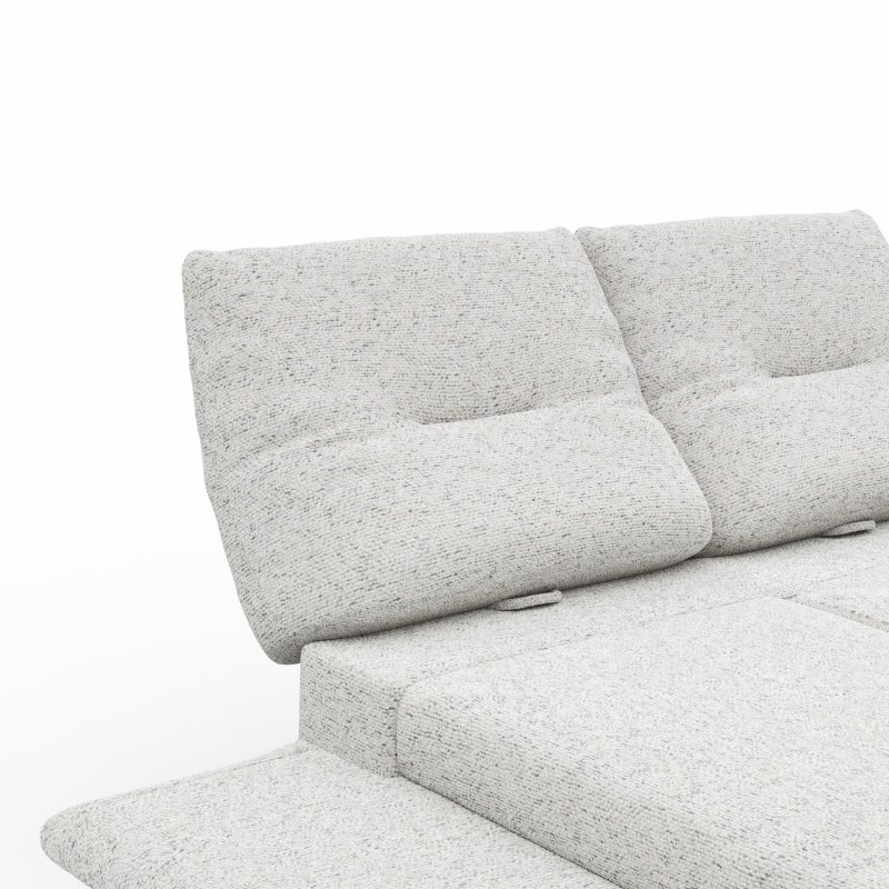 Sofa Lucero 2.0 - 2-Sitzer inkl. Drehsitz, Rollout-Armlehne und Sitztiefe verstellbar, Stoff, Offwhite