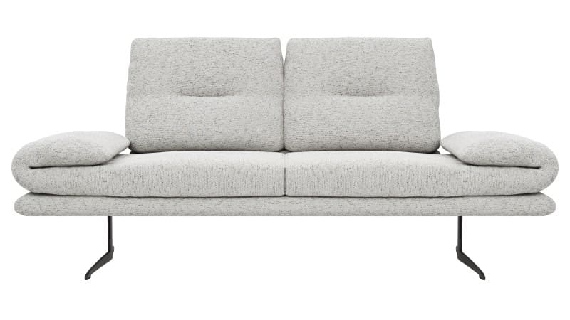 Sofa Lucero 2.0 - 2-Sitzer inkl. Drehsitz, Rollout-Armlehne und Sitztiefe verstellbar, Stoff, Offwhite