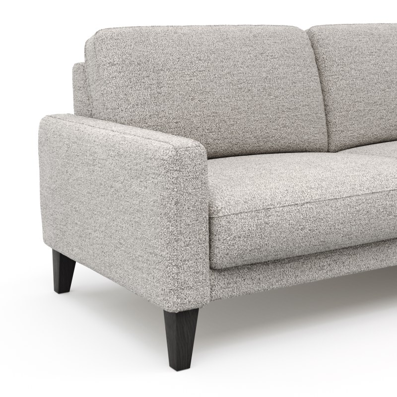 Ecksofa Matero - 2,5-Sitzer mit Longchair rechts inkl. Relaxfunktion motorisch, Stoff, Hellgrau