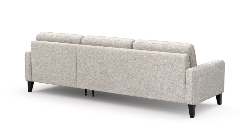 Ecksofa Matero - 2,5-Sitzer mit Longchair rechts, Stoff, Hellgrau