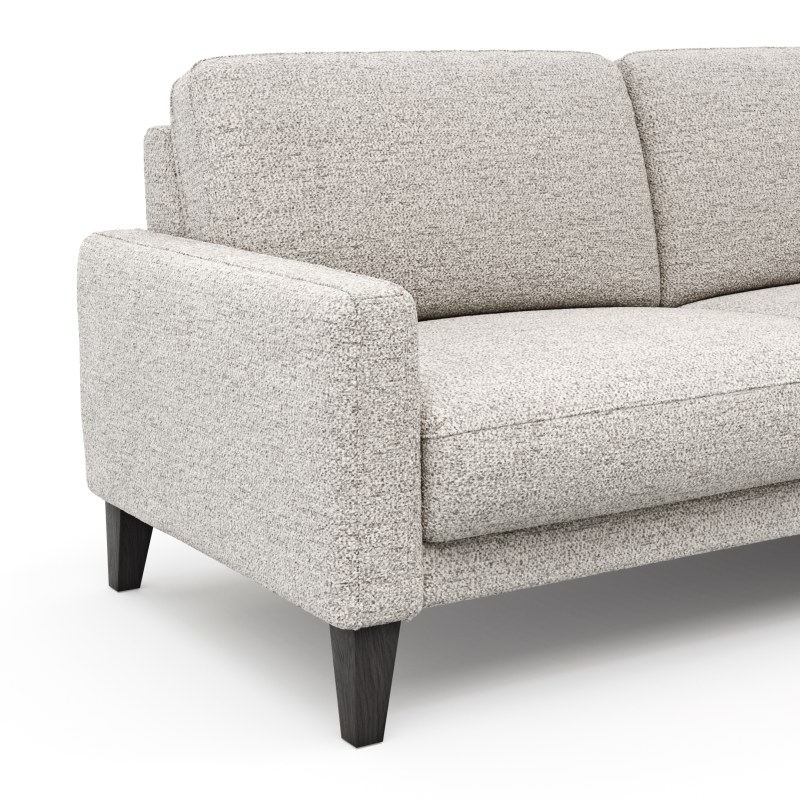 Ecksofa Matero - 2,5-Sitzer mit Longchair rechts, Stoff, Hellgrau