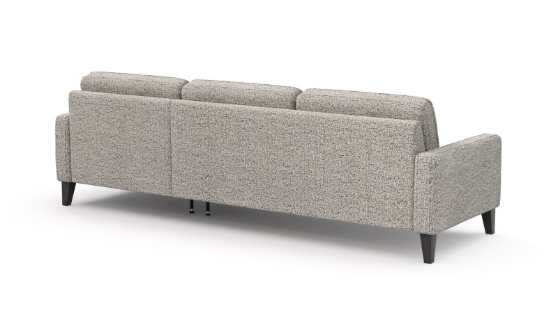 Ecksofa Matero - 2,5-Sitzer mit Longchair rechts, Stoff, Graubeige