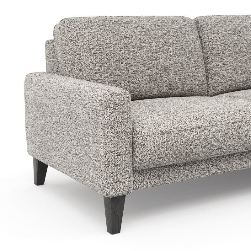 Ecksofa Matero - 2,5-Sitzer mit Longchair rechts, Stoff, Graubeige