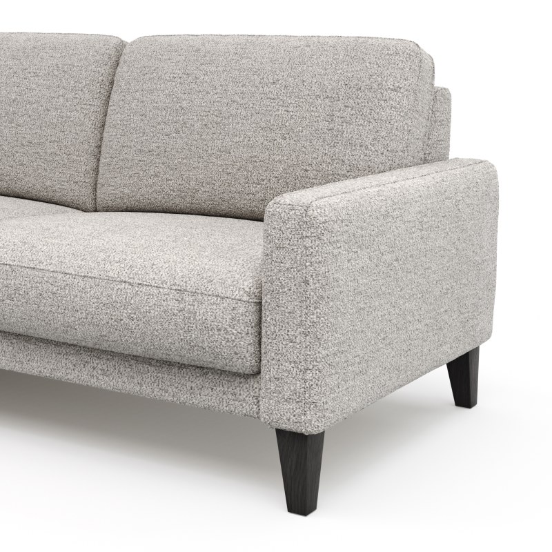 Ecksofa Matero - Longchair mit 2,5-Sitzer rechts inkl. Relaxfunktion motorisch, Stoff, Hellgrau