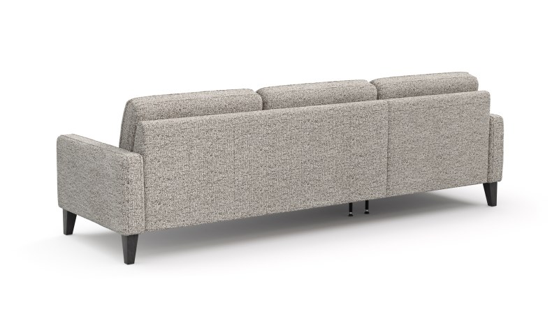 Ecksofa Matero - Longchair mit 2,5-Sitzer rechts, Stoff, Graubeige