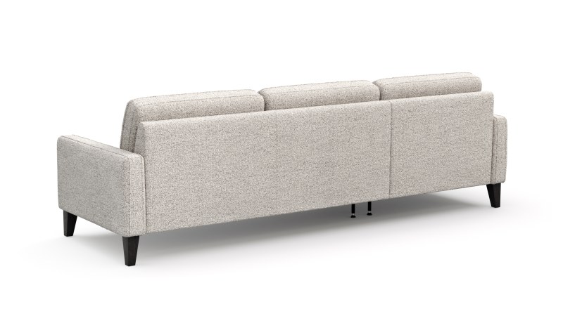 Ecksofa Matero - Longchair mit 2,5-Sitzer rechts, Stoff, Hellgrau