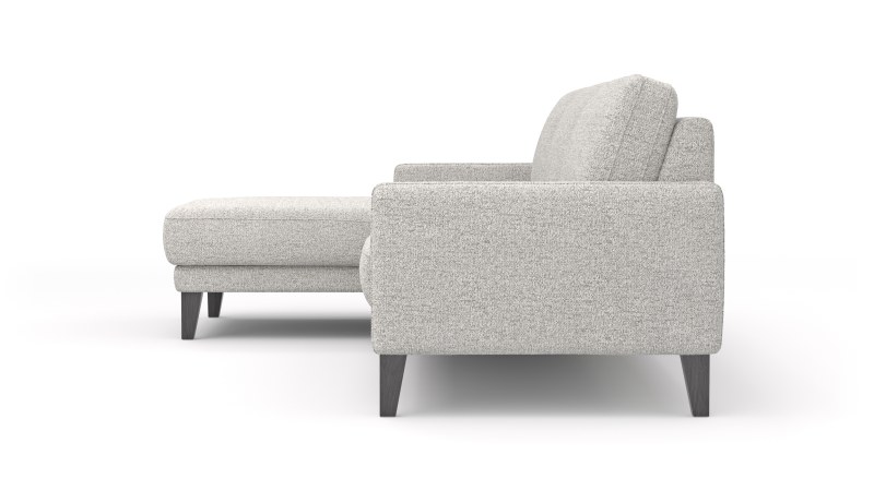 Ecksofa Matero - Longchair mit 2,5-Sitzer rechts, Stoff, Hellgrau