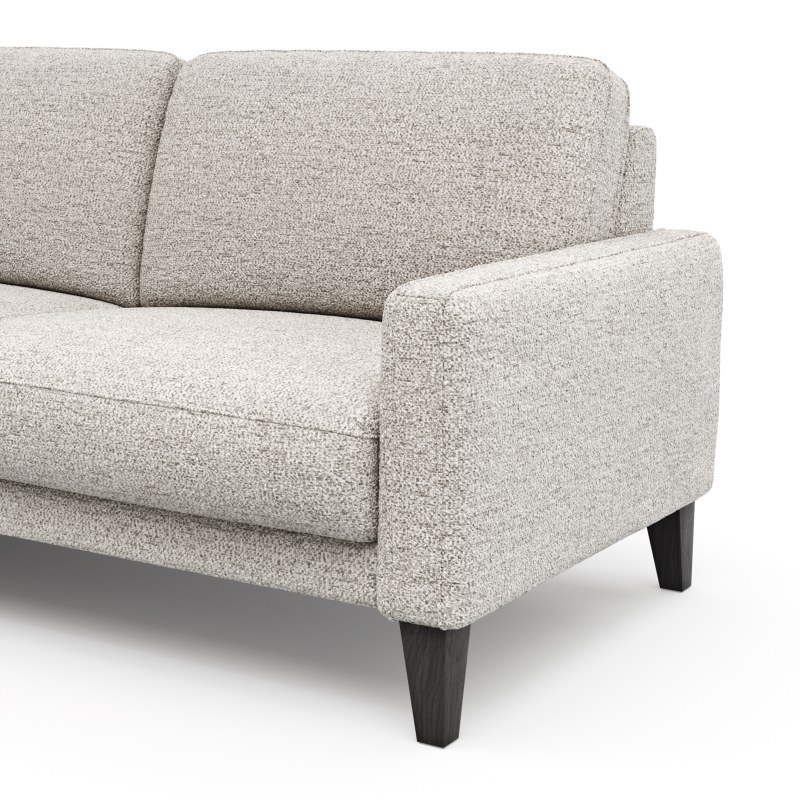 Ecksofa Matero - Longchair mit 2,5-Sitzer rechts, Stoff, Hellgrau