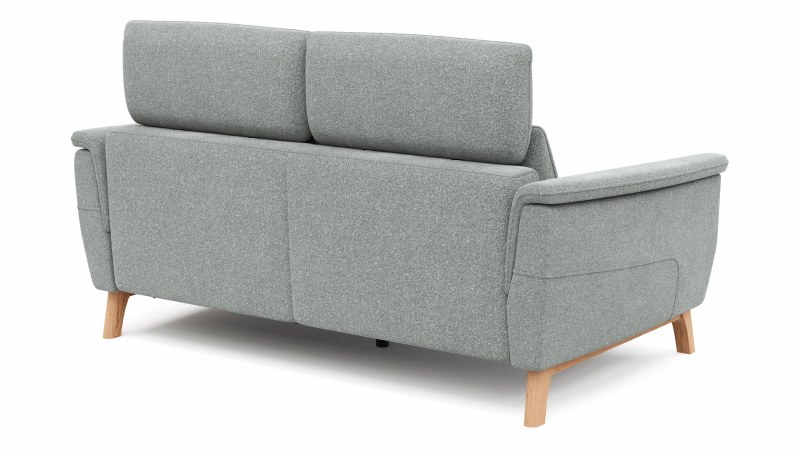 Sofa Nevin - 2,5-Sitzer inkl. Sitzvorzug (motorisch) und Kopfpolsterverstellung, Stoff, Silbergrau