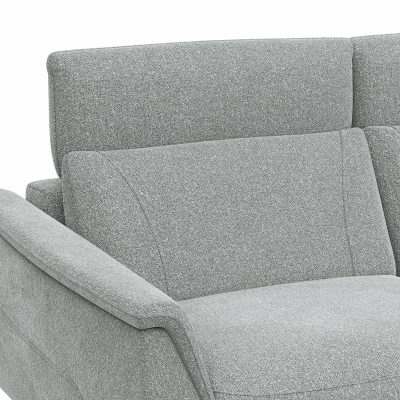 Sofa Nevin - 3-Sitzer, inkl. Relaxfunktion und Kopfteilverstellung (motorisch), Stoff, Silbergrau