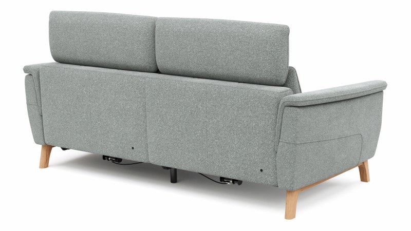 Sofa Nevin - 3-Sitzer, inkl. Relaxfunktion und Kopfteilverstellung (motorisch), Stoff, Silbergrau