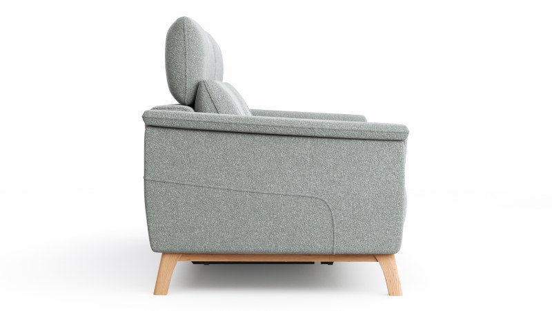 Sofa Nevin - 3-Sitzer, inkl. Relaxfunktion und Kopfteilverstellung (motorisch), Stoff, Silbergrau