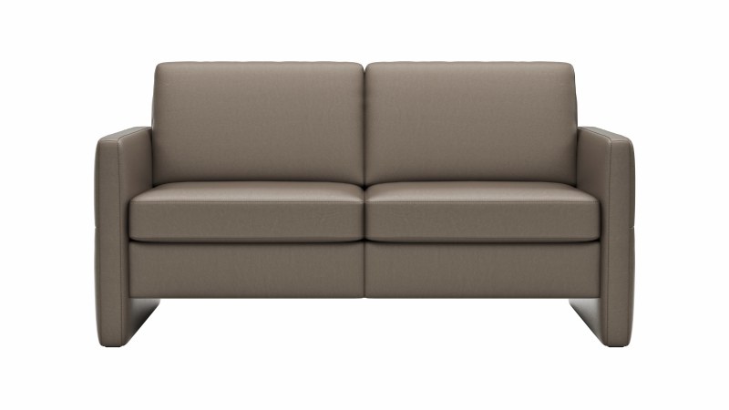Sofa Arima N - 2-Sitzer, Leder, Graubraun