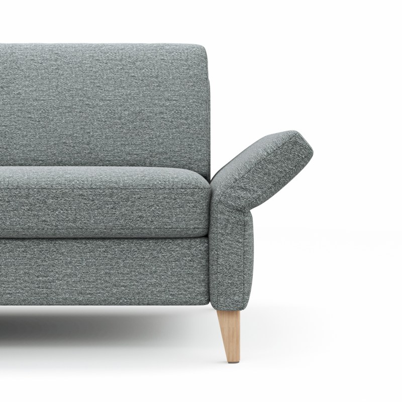 Ecksofa Arima N - Longchair links, 2,5-Sitzer, Stoff, Hellgrau