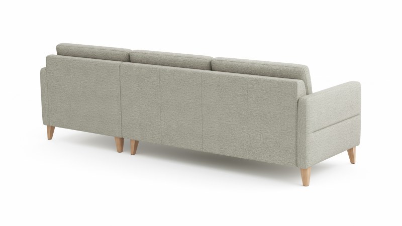 Ecksofa Arima N - 2,5-Sitzer mit Longchair rechts, Stoff, Creme
