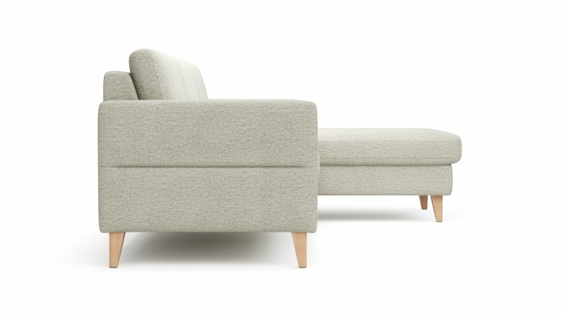 Ecksofa Arima N - 2,5-Sitzer mit Longchair rechts, Stoff, Creme