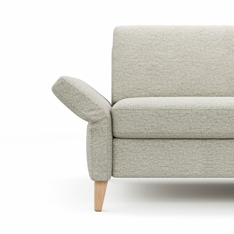 Ecksofa Arima N - 2,5-Sitzer mit Longchair rechts, Stoff, Creme
