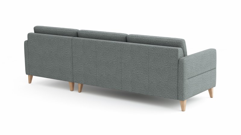 Ecksofa Arima N - 2,5-Sitzer, Longchair rechts, Stoff, Hellgrau