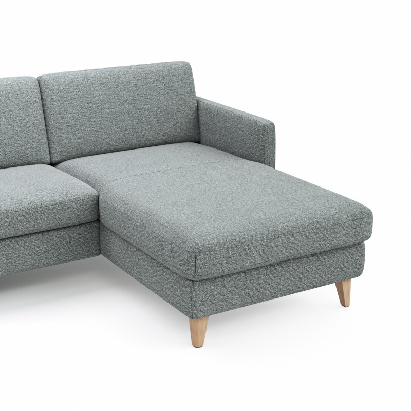 Ecksofa Arima N - 2,5-Sitzer, Longchair rechts, Stoff, Hellgrau