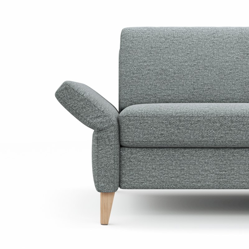Ecksofa Arima N - 2,5-Sitzer, Longchair rechts, Stoff, Hellgrau