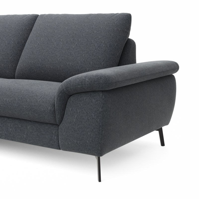 Ecksofa Gotera - Longchair links mit 1,5-Sitzer med. + 1,5-Sitzer med. rechts inkl. Rückenlehne verstellbar, Stoff, Anthrazit