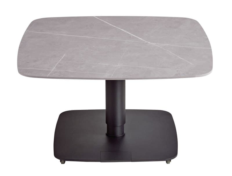 Couchtisch Camas - LBH ca. 75x75x42 cm, Keramik, Dunkelgrau