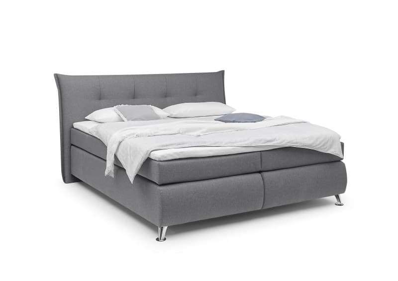 Boxspringbett HAROA- Liegefläche ca. 180x200 cm, Stoff, Grau