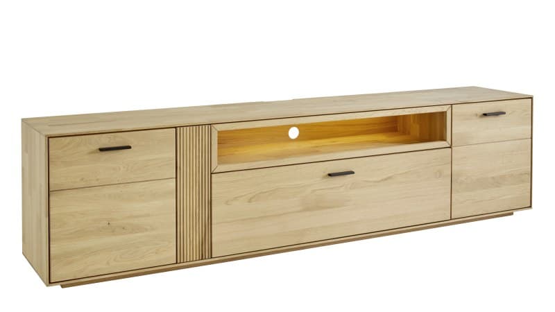 Lowboard Estana - inkl. Beleuchtung, Eiche massiv, legno