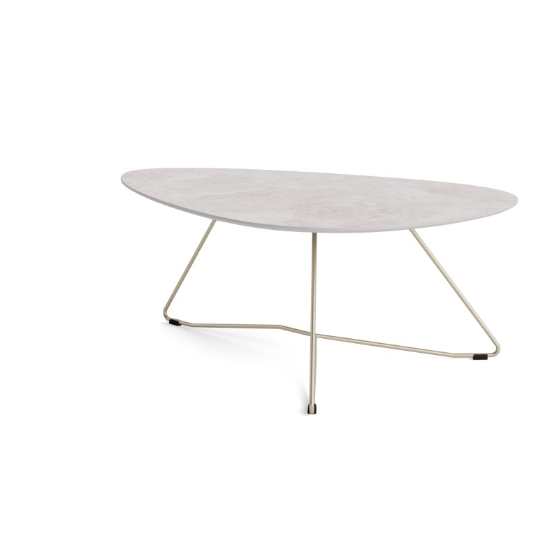 Couchtisch Oliva - LBH ca. 100x70x37 cm, HPL, Creme Natur