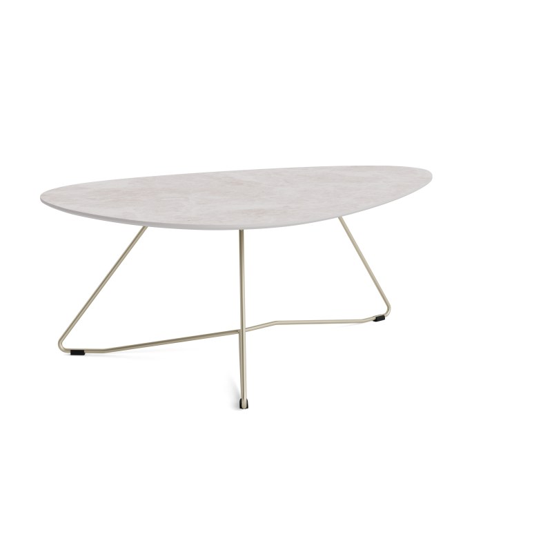 Couchtisch Oliva - LBH ca. 100x70x37 cm, HPL, Creme Natur