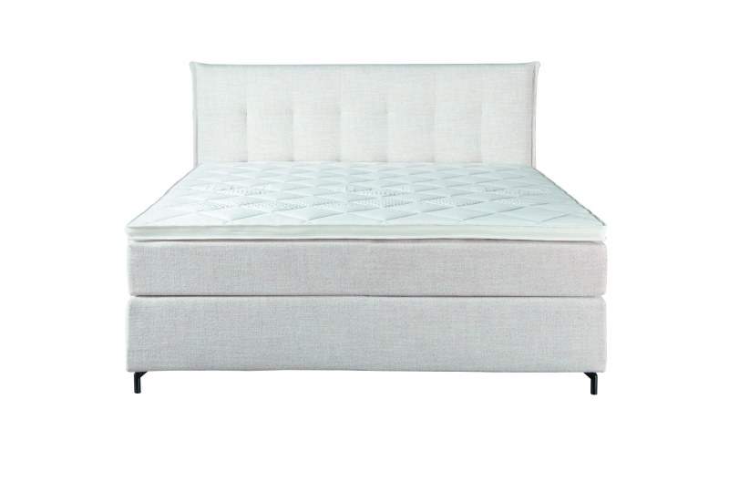 Boxspringbett Valencia - Liegefläche ca. 180x200 cm, Stoff, Natur