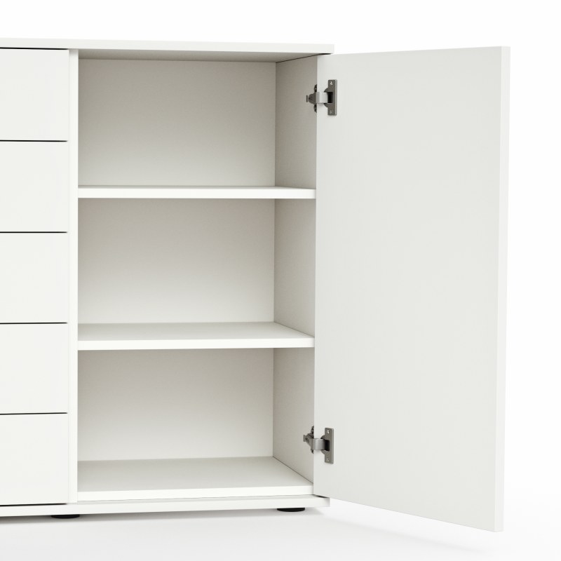 Kommode Viana - Holzwerkstoff, Weiß