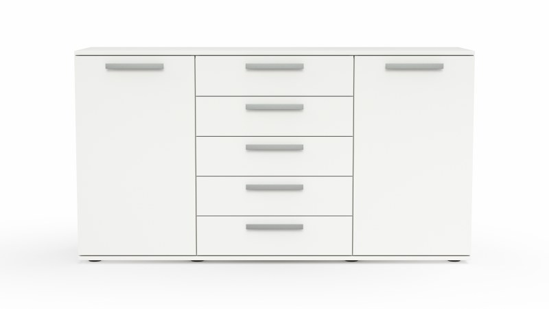 Kommode Viana - Holzwerkstoff, Weiß